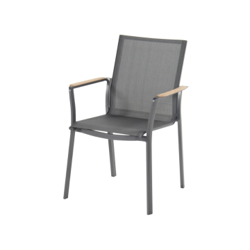 Hartman Lea Diningstoel Antraciet Teak Arms