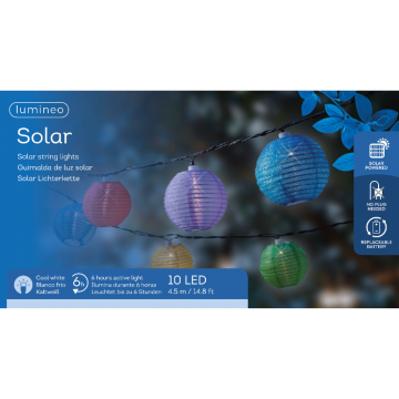 Lumineo Solar Lantaarn Lichtsnoer 10 lichtjes