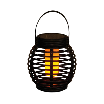 Solar Lantaarn met Vlam Effect Zwart