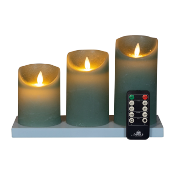Kaars Jade Groen Wax Rustiek (3 stuks)