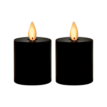 Anna's Collection LED Waxinelicht Zwart met timer (2 stuks)