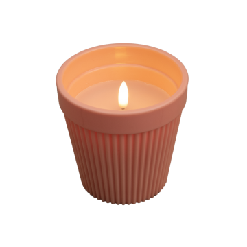Anna's Collection Buitenkaars in pot 3D vlam roze 11 cm