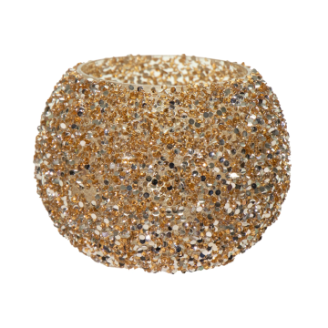 Theelichthouder Strass Bowl Goud 11 x 8.5