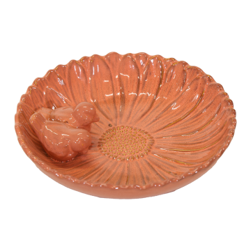 Village Vogelbad Flower Marsala 28 x 6 cm