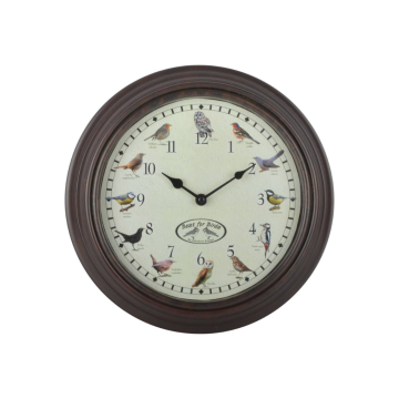 Esschert Design Klok met vogelgeluiden