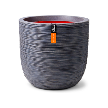 Capi Europe Bloempot Bol Rib Donkergrijs