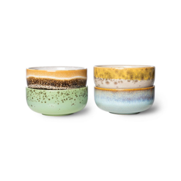 HKliving 70S Ceramics xs Bowls, Castor 4 stuks