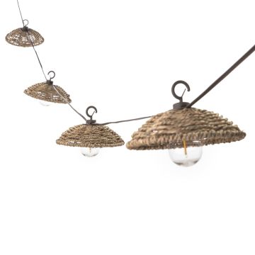 Solar partylight 8L seagrass natural LED