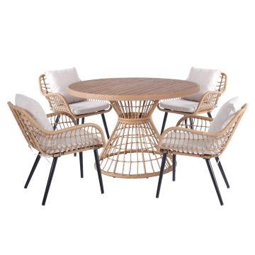 Ease Up Cocoon ronde dining set 4 personen