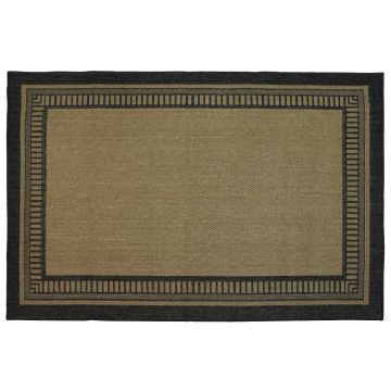 Outdoor vloerkleed 160x230cm border natural/black
