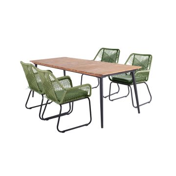 Ease Up Napoli dining set groen 4 personen