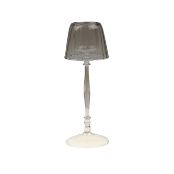 Glazen lamp lichtgrijs 9 x 23 cm
