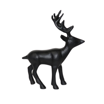 Kandelaar rendier metallic zwart 9 x 7 x 13 cm