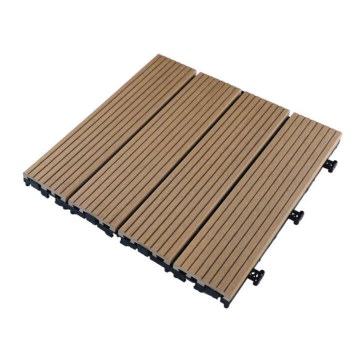 Terrastegel Qlik WPC bruin 4 latjes 30 x 30 cm 10 stuks