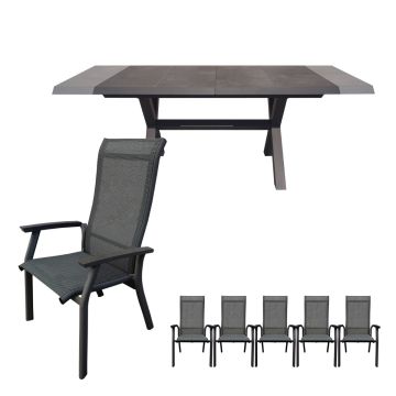 Royal Seasons Porto uitschuifbare dining set 6 personen