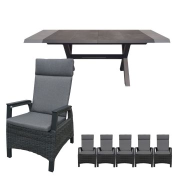 Royal Seasons Fabio Dining uitschuifbare dining set 6 personen