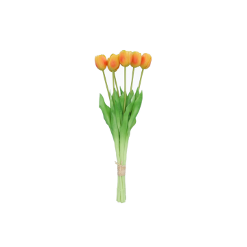 Kunstbloem Zijde Tulp Oranje 43cm 7 stuks