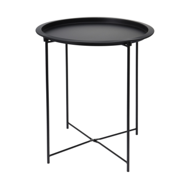 Bijzettafel rond zwart 47 x 51 cm
