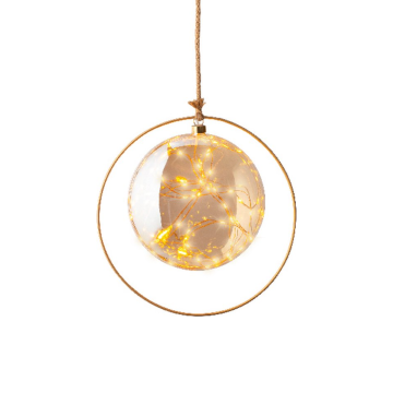 Micro LED bal met koperen ring klassiek warm 26cm