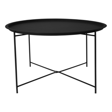 Bijzettafel rond zwart 75 x 42 cm