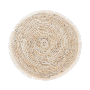Placemat Boho rond naturel 38 cm