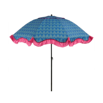 Mica Decorations Parasol hartjes blauw 238 x 220 cm