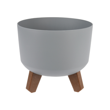 Bloempot op poten licht grijs 20 x 17.4 cm