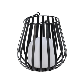 Homestyle Lantaarn metaal zwart 20 x 23 cm