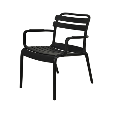 Stapelstoel zwart kunststof 76.3 x 74 x 48 cm