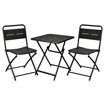 Bistroset mat zwart 3-delig