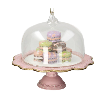 Kersthanger Macaron Taartplateau Polyresin Multi
