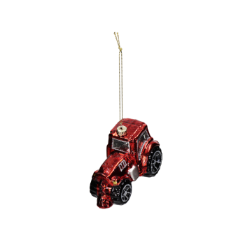 Kersthanger Tractor Glas Rood