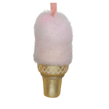 Kersthanger Suikerspin Glas Roze