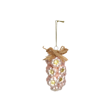Kersthanger Knoflook String Glas Ivoor