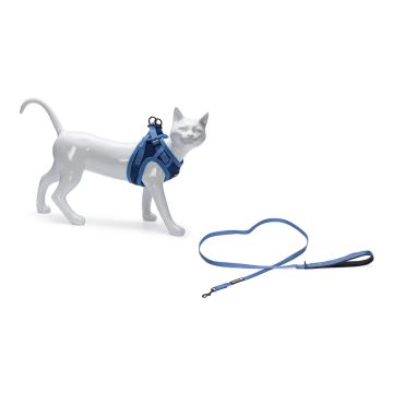 Beeztees kattentuigje met lijn Parinca blauw M/L 26-31 cm